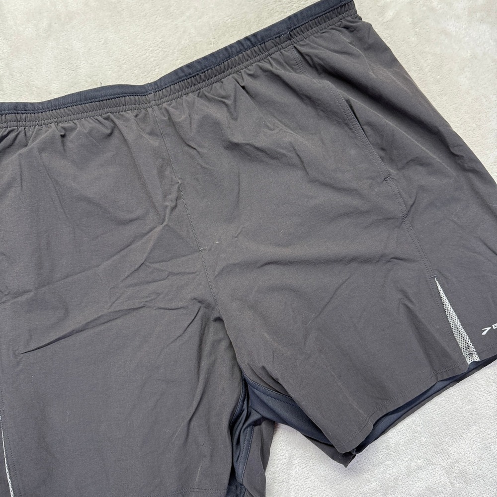 Brooks Shorts Womens 2X Black Running Heavy Lined 8"‎ Inseam Performance Stretch